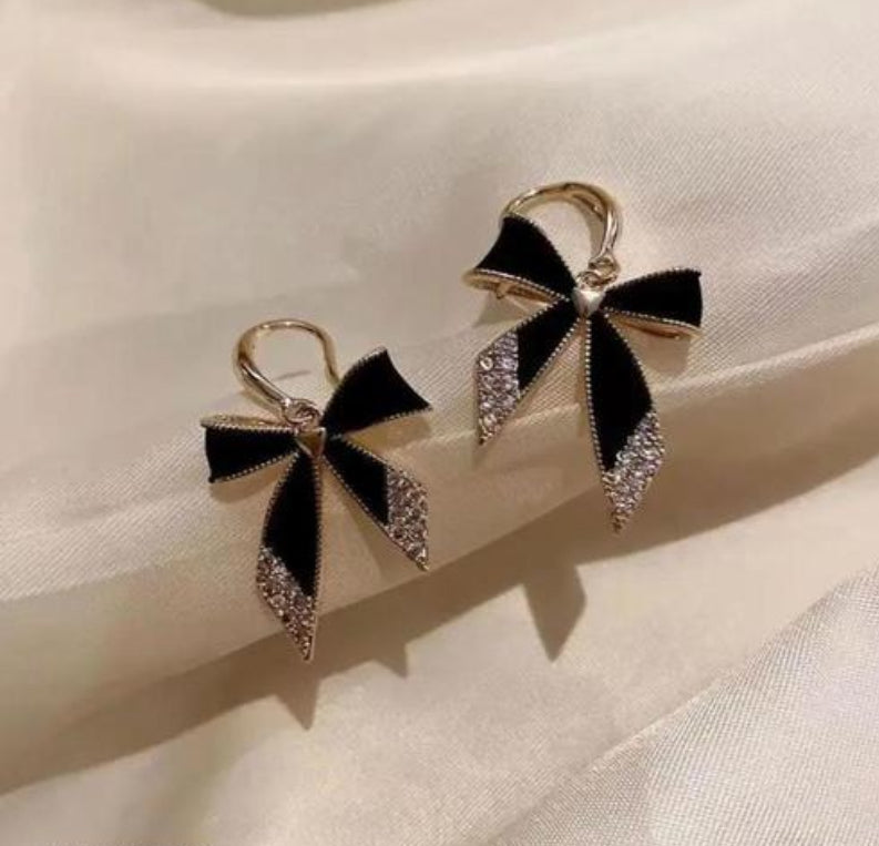 Black Bow Korean Earrings