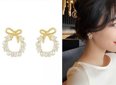 Minimalistic Korean Earrings Studded with Pearls (Under ₹99 Deal)