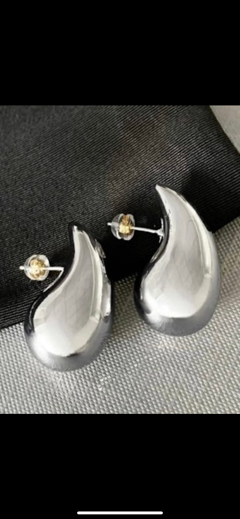 Bottega Inspired Teardrop Earrings in Silver Colour