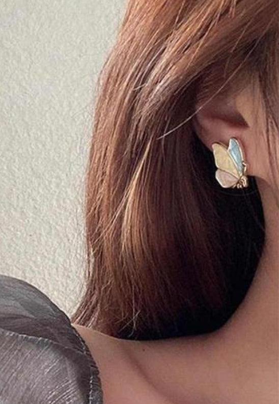 Multicoloured Butterfly Studs