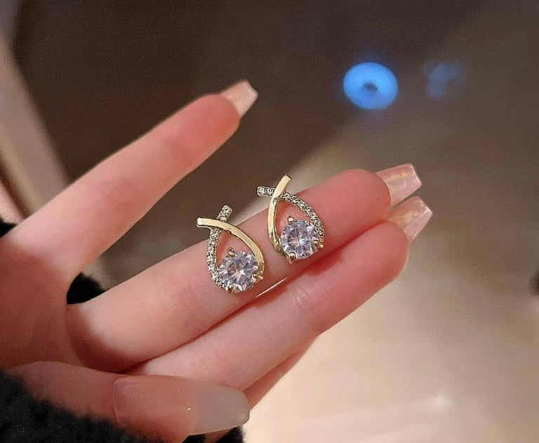 Gold Plated Moissanite Earrings