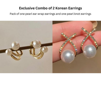 Office Wear Earrings Collection: Pack of 2 Korean Earrings