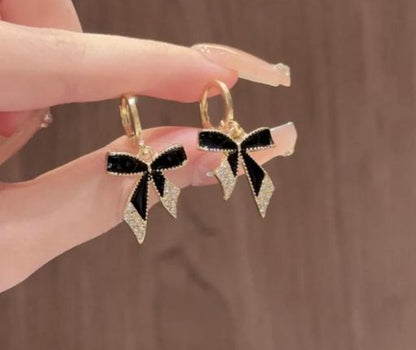 Black Bow Korean Earrings