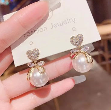 Sparkle Your Way Bestselling Heart Shaped Pearl Earrings For Women And Girls, Designed exclusively for Korean Drama Fans (Under ₹199 Deal)