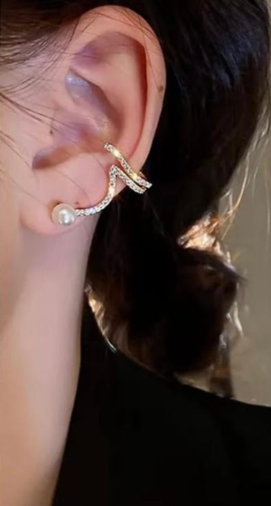 Stylish Korean Pearl Ear Cuffs