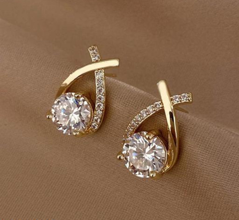 Gold Plated Moissanite Earrings