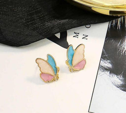 Multicoloured Butterfly Studs