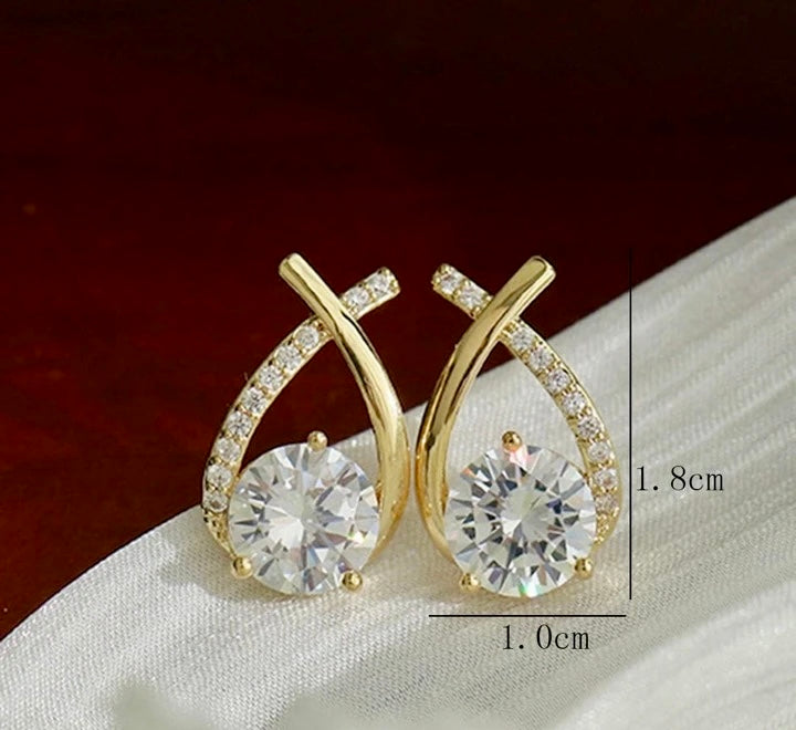 Gold Plated Moissanite Earrings