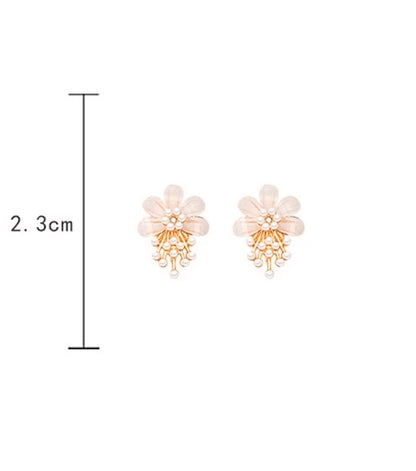 Pearl Petals Korean Earrings