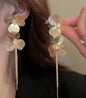 Gold Plated Double Flower Designer Earrings