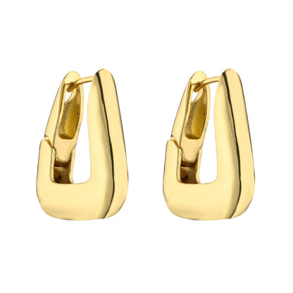 Anti Tarnish Rectangular Gold Plated Clip On Earrings