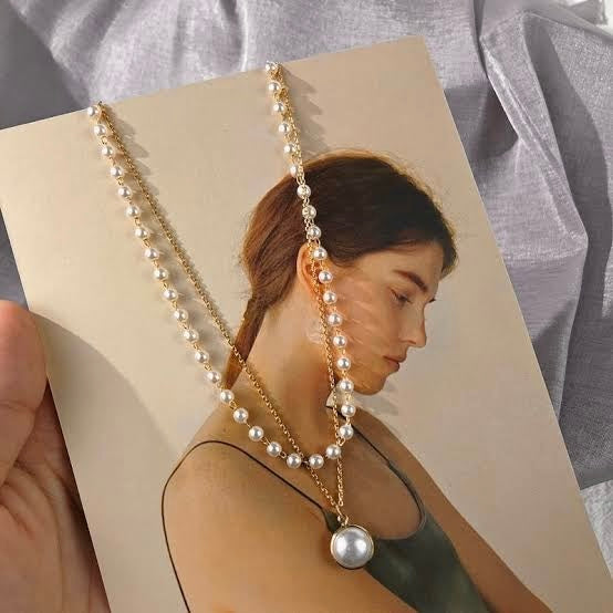 Dual Pearl Pendant: Korean Necklace