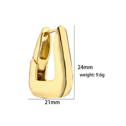 Anti Tarnish Rectangular Gold Plated Clip On Earrings