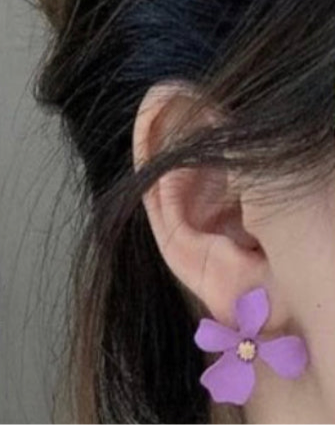 Purple Flower Earrings (Under ₹199 Deal)