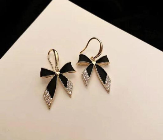 Black Bow Korean Earrings