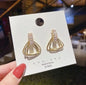 Gold Plated Triangular American Diamond Earrings