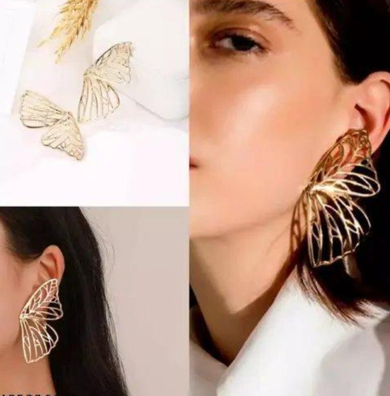 Butterfly Wings Golden Earrings: Premium Collection