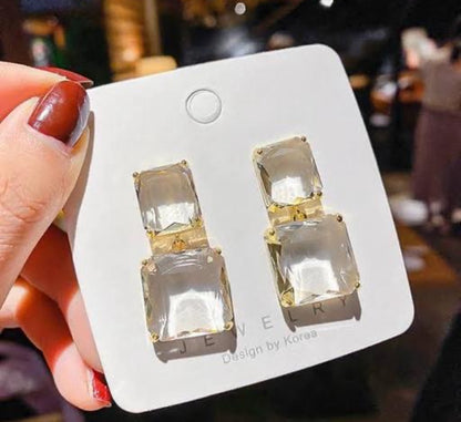 Luxe Transparent Crystal Earrings