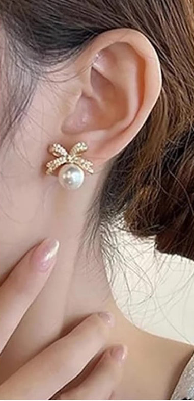 Bestselling Elegant Pearl and Bow Earrings