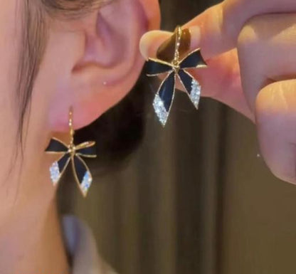 Black Bow Korean Earrings