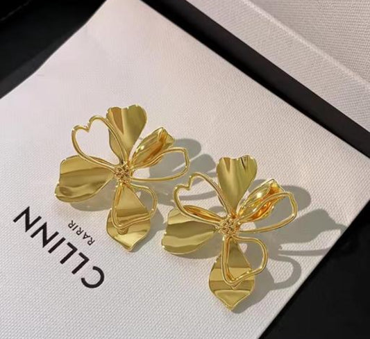 Luxe Gold Plated Flower Earrings