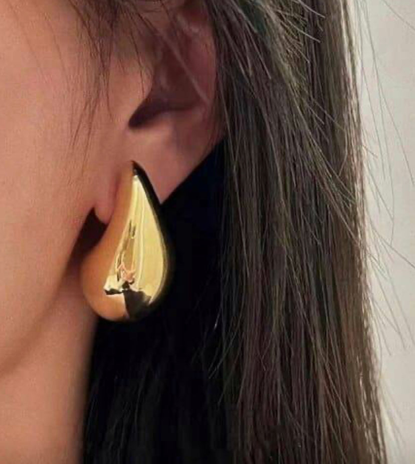 Bottega Inspired Golden Teardrop Earrings