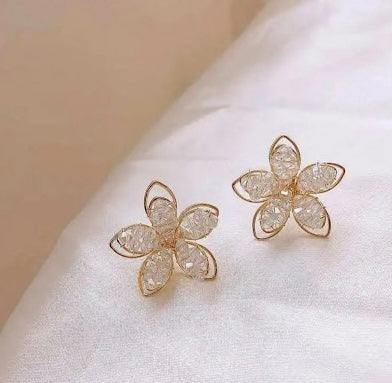 White Mandevilla Floral Earrings