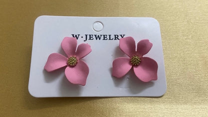 Pink Flower Earrings