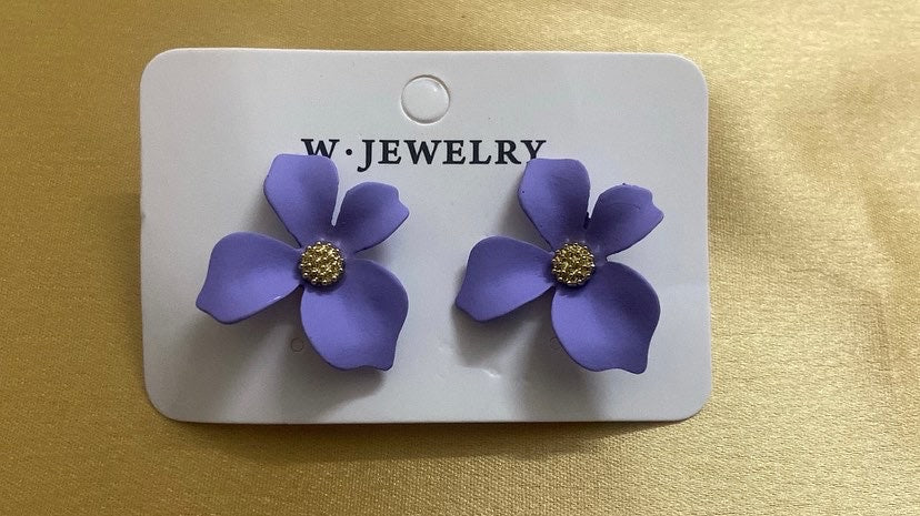 Purple Flower Earrings (Under ₹199 Deal)