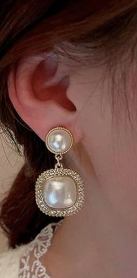 Sparkle Your Way Stylish Golden and White Earrings Studded With Zirconia