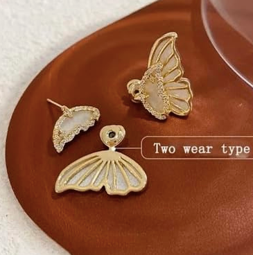 Sparkle Your Way Korean Butterfly Earrings For Girls and Women: Two wear type