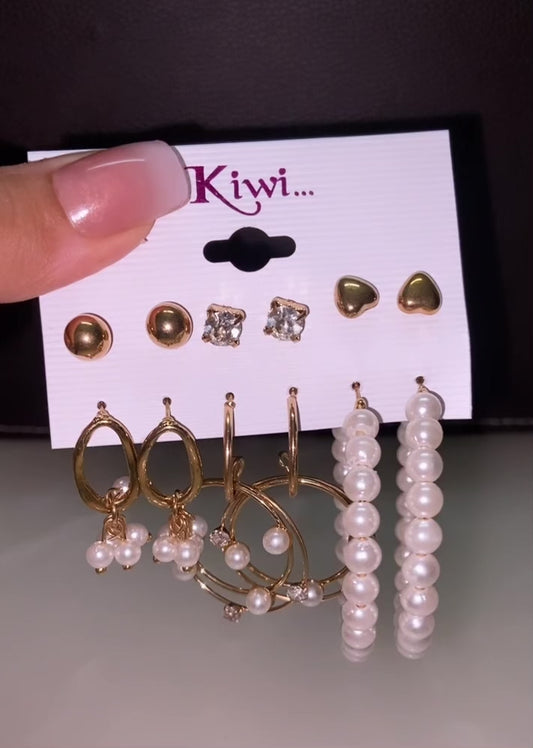 Korean Earrings Combo (Pack of 6 Earrings)