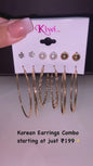 Gift set/Combo of 6 set of Korean earrings