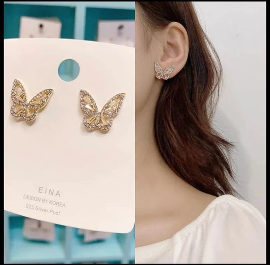 Korean Butterfly earrings in golden colour