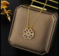 Magnetic openable gold plated stone studded pendant